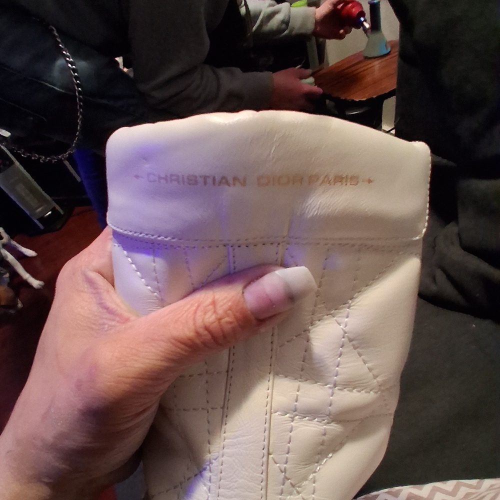CHRISTIAN DIOR 2023 D-Leader white Cannage quilted leather ankle boots EU39 - Picture 4 of 4